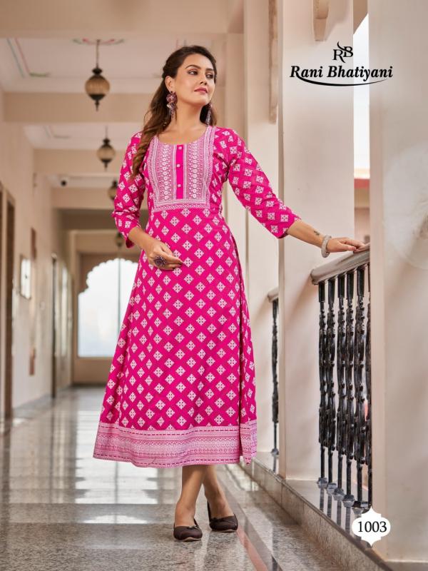 Rani Bhatiyani Lilly 1 Rayon Anarkali Kurti Collection